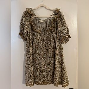 Doên brown floral print dress, Size M